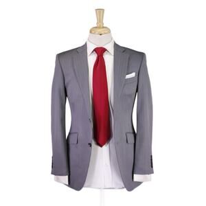 Richard James Light Gray w/ Purple Pinstripe Wool 2-Btn Suit 34S